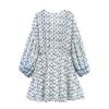 Aliexpress Ropa Europea y Americana al por Mayor Transfronteriza Vestido con Estampado de Diseño Plisado con Cuello en V Primavera Temprana 2025