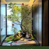 Anestesia Simulada de Caballo Ventana de Madera Paisajismo Planta Planta Verde Biónica de Interior Árbol Decorativo Árbol Falso Grande Paisaje Árbol de Navidad