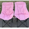 Silla plegable personalizada rellena de algodón, respaldo alto, silla de camping portátil, silla para dibujar en la playa, silla luna rellena de algodón ajustable en tres velocidades