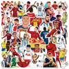 50 Peças de Adesivos Graffiti de Estrelas do Futebol da Copa do Mundo para Decorar Malas, Garrafas de Água, Skateboards, Adesivos Personalizados à Prova d'Água Transfronteiriços