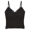 Top Interior Sexy de Encaje con Tirantes para Mujer, Fruncido, Push-up, con Copas Acolchadas, Puede Usarse por Fuera, Hermosa Espalda, Sujetador Camiseta Base