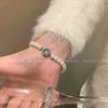 Pulseira Flor de Pessegueiro Yu de Hotan Tom Igual Imitação Corda de Mão com Contas para Mulheres de Verão Design de Nicho de Alto Nível Melhor Amigo