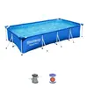 Piscina Rectangular Original Genuina con Marco de Tubo para Remar Piscina Grande con Soportes Piscina Familiar para Niños Engrosada