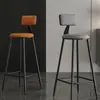 Silla de Bar Nórdica para Uso en Casa, Minimalista Moderna con Respaldo, Silla de Bar de Lujo Ligero, Adecuada para Caja de Tienda de Té de Burbujas, Taburete Alto para Sesiones de Fotos