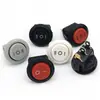 Interruptor basculante de potência KCD11 redondo pequeno preto vermelho círculo superior inferior 2 posições 2 pinos abertura 15mm