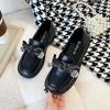 Celebridad de Internet Estilo Británico Plano jk Uniforme Zapatos de Cuero Mujer 23 Verano Nueva Llegada Lazo Combinan con Todo Zapatos de Frijol Tendencia Zapatos Individuales