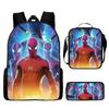 Conjunto de Mochila Infantil de Três Peças Mochila Escolar Cartoon para Aluno do Ensino Fundamental Mochila de Menino Estilo Superman Mochila do Batman