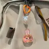 Chaveiro de Coelho com Cabeça de Desenho Animado e Glitter Pingente Exquisito para Meninas Pingente com Contas Acessórios para Carro Pingente de Alta Qualidade