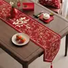 Nuevo camino de mesa de boda estilo chino, mantel largo rojo, lujo ligero, festivo, para decoración de habitación de boda, decoración de sala de estar, venta al por mayor