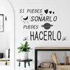 Zn3127E Pegatinas de Pared Autoadhesivas con Texto Corto Inspirador en Español Estilo Ins Decoración de Pared de Fondo para Habitación Sala de Estar