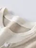 Suéter de Cuello Redondo 35% Cachemira para Mujer, Tejido de Punto Bloque de Color de Dos Piezas Otoño e Invierno, Top Básico Gris de Corte Holgado
