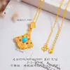 Puzuoqiang Proteção de Cor Dourado Areia Vermelho Rosa Strass Incrustado Turquesa Estilo Tang Face de Flor Saia Colar Nova Cadeia de Clavícula Estilo Nacional Chinês Mulheres