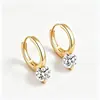 Pendientes de Plata de Ley S925 con Circonita para Mujer, Sencillos, Modernos, Lujo Ligero, Pendientes Versátiles, Elegantes, Pendientes de Alta Gama