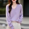 Hong Kong y American Apparel/Suéter de Lana Cachemir Polar Ratio Dorado Tejido sin Costuras Top Manga Larga para Mujer Cuello en V Ropa Interior
