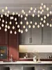 Lustre de Escada Rotativa Moderno Minimalista Villa Duplex Apartamento Loft Vazio Lustre de Flor Cerâmica Artística