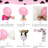 Set de globos temáticos de patrón de vaca transfronterizo, pancarta cuadrada negra de cumpleaños, combinación de globos para fiesta de cumpleaños infantil