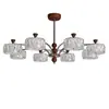 Lustre de sala de estar vintage estilo francês luz principal, 6 luzes cristal retrô, luminária de alta qualidade novo estilo chinês proteção ocular, arte em ferro