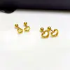 Série Love Aço Titânio Feminino Ouro Real 18K Nicho Casual Mais Fácil de Combinar Brincos Frescos para Furo na Orelha Estilo Tendência