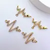 Pingente de Cobre Banhado a Ouro Zircônia Cor Duradoura Nota de Raio Acessórios para Pulseira Colar DIY Feito à Mão Materiais