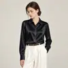 Camisa de seda para mujer 2026 nuevo top de primavera, camisa transpirable de alta gama, camisa de manga larga de seda de morera de 19 momme para el trabajo