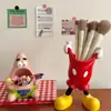 Contenedores de Plumas Qiqimi Adornos de Escritorio Lindos Alto Valor de Color Estilo ins Dibujos Animados Multifuncional Papelería para Estudiantes Rojo