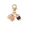 Lindo Colgante de Gato de Metal para Café Llavero Corazón de Niña Antiperdido Estuche para Auriculares AirPods Colgante Decorativo para Memoria USB
