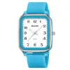 Reloj de Examen Estudiante Simple y Elegante con Esfera Cuadrada y Movimiento de Cuarzo, Reloj de Pulsera Resistente al Agua 50m, Venta al por Mayor desde la Fuente