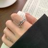 Anillo de línea retro pequeño de estilo genial para mujer, simple, popular en Instagram, personalidad de celebridad de internet, temperamento combinable, anillo de moda