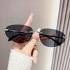 Óculos de sol de celebridades da Internet para garotas quentes e sem moldura de metal europeu e americano Óculos de sol femininos na moda estilo coreano quadrado com rosto redondo Óculos de sol olho de gato