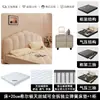 Estilo Crema Concha Cuero Genuino Luz de Cama Lujo Moderno Minimalista Cama Doble de 1.8m Dormitorio Principal Gama Alta Grande Suave Tapizado Cama de Boda