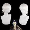 Peluca de anime cielo claro se encuentra bruja hechicera cos Halloween cosplay blanco puro en capas peluca anti-deformada