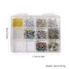 Nuevo Set de Decoración para Uñas con Perlas Parpadeantes y Pedrería Mixta de 12 Compartimentos Pedrería Irregular Estrellas Lentejuelas en Caja Pedrería para Uñas al por Mayor
