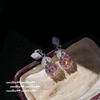 Paparazha flor gema colar de fadas banhado a ouro 18K Barbie flor rosa grande quilate anel de zircão