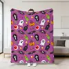 2026 Amazon Nueva Manta de Halloween Estampado de Fantasma Calabaza Calavera Manta de Felpa Manta de Siesta Cubierta de Sofá Manta