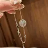 Pulseira Colar Girassol Gelo Quebrado Retro Luxo Leve High-End Estilo Francês Zircônia Micro-Incustada Bússola Conjunto de Moda Temperamento