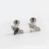 Pendientes de Titanio F136 Dientes Internos de Murciélago Incrustados Circonita 5A Venta Caliente Transfronteriza Joyería para Perforación Corporal de Titanio G23 Clavos de Oreja