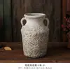 Vaso de Cerâmica Estilo Wabi-Sabi Retrô para Entrada de Casa, Gabinete de TV, Pote Manchado de Grés Antigo, Decoração para Arranjo de Flores de Pousada, Enfeites