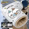 Nuevos guantes de manillar para ciclismo de invierno, forrados de felpa y engrosados, a prueba de viento y cálidos para bicicletas eléctricas, adecuados para uso en exteriores tanto para hombres como para mujeres
