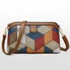 Bolso de lona nuevo transfronterizo, simple y versátil, un bolso cruzado o de hombro a la moda, un diseño retro de bloques de color, perfecto para mamás