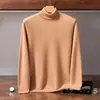 Suéter de cachemira de cuello alto para hombre, capa base de punto para otoño e invierno, de manga larga, corte holgado, cálido, suéter casual de lana para usar en capas