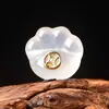 Gelatina Natural de Lichi Ágata Blanca Bolsa de la Suerte Colgante de Pata de Gato Pulsera de Ágata Blanca Hecha a Mano DIY Accesorios de Joyería de Gota Pequeña