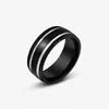 [Una generación de cabello] banda caliente transfronteriza anillo de acero inoxidable negro moda coreana simple anillo de acero de titanio
