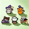 Broche de Metal de Dibujos Animados de Halloween Calabaza Linda Fantasma Calavera Araña Insignia Accesorios para Ropa Pin Esmaltado