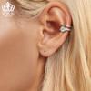 Avale Moissanita Brillante Clip Doble para Hueso de la Oreja Lujo Accesible Individual Plata Esterlina Simple S925 Versátiles Aretes y Clips para la Oreja para Mujer