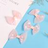 Lazo de gasa con lentejuelas de malla de estilo coreano para niños, tocado, accesorios para el cabello, bricolaje, accesorios para bolsos de ropa, decoración