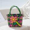 Regalo al por mayor para el Día del Niño Bolsas Pequeñas, Bolsas Tejidas Coloridas, Cestas de Mano, Souvenirs de Dibujos Animados DIY, Transfronterizo