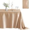 Toalha de mesa retangular lisa de cetim para banquete de hotel de luxo da Amazon, decoração de casamento, cor sólida