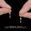 Pendientes de Borla de Ágata Roja y Circonita Estilo Retro de Mediados de Siglo Estilo Palacio Francés Pendientes de Alta Gama