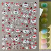 Adesivos de Biscoito de Manteiga com Estampa de Cachorro 3D à Prova d'Água Ursinho Fofo Adesivos para Unhas Modelo Sl