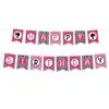Set de fiesta de cumpleaños de princesa rosa y negro para niñas, fondo de banderines de Barbie, globos, adornos para pasteles, decoraciones de mantel